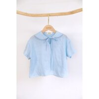 (KA022) ) Áo thủy thủ Linen100% Runakids Xanh