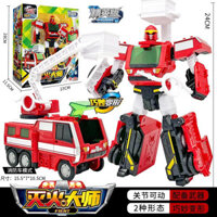※Kaba Car God Rescue Alliance Xe cứu hỏa Master Robot biến hình Đồ chơi xe ô tô King Kong Boy chống cháy nổ