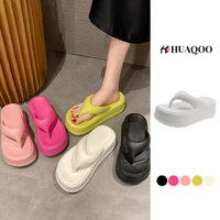 KaBaiQi Dép bánh mì guốc dép giày nữ Màu Sắc Đơn Giản Thoải Mái Cao Gót Chống Trơn Trượt dép đế xuồng HDLX061303