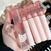 Kabu Winnie Bubble Bear Lip Glaze Nữ Gương Nước Bóng Toot Son Dưỡng Ẩm Thủy Tinh Dưỡng Ẩm Môi Không Trang Điểm Làm Trắng Son Môi