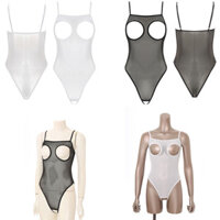 Kaerm Nữ Một Mảnh Nhìn Xuyên Qua Sheer Lưới Đồ Lót Có Thể Điều Chỉnh Spaghetti Dây Đeo Vai Ngực Rỗng Ra Lưng Không Đáy Quần Thông Leotard Body Quần Áo Ngủ