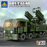 Kaizhi 84155 Xe tên lửa tám trong một Tương thích với các khối xây dựng lắp ráp quân sự Lego Giáo dục trẻ em