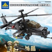 Kaizhi Khối Xây Dựng Apache Máy Bay Trực Thăng Lắp Ráp Mô Hình Bé Trai Hạt Nhỏ Lắp Ráp Đồ Chơi Quà Tặng 2.22