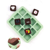 Kalaien Brownie nướng Khuôn Silicone Khuôn vuông pound bánh mousse dễ dàng phát hành vuông Brownie nướng khuôn 12 khoang Silicone Khuôn mousse sô cô la nướng