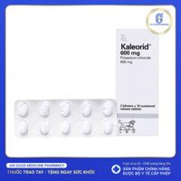 Kaleorid 600mg phòng và trị giảm kali máu (3 vỉ x 10 viên)