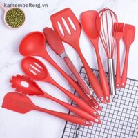 Kam 10 Chiếc Silicon Bộ Dụng Cụ Nấu Ăn Nhà Bếp Dụng Cụ Nướng Bánh Bộ Đồ Ăn Silicon Xẻng Thìa Cạo Phụ Kiện Nhà Bếp VN