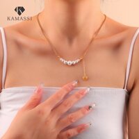 KAMASSI vòng cổ thép không gỉ Không gây dị ứng, không phai màu, không bong tróc[Món quà miễn phí]hộp trang sức*1 N3313