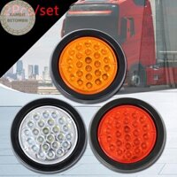 Kamembbn 2 Chiếc 12V 24V 24 Đèn LED Tròn Phía Sau Đuôi Phanh Dừng Bên Đánh Dấu Cảnh Báo Phản Quang Xe Tải Trailer Đỏ Vàng Trắng VN