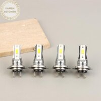 Kamembbn 2x Bóng Đèn LED H7 Không Quạt 1: 1 Đèn Pha Kích Thước Mini Không Dây 18000LM CSP Chip LED H7 Bóng Đèn Pha LED Ô Tô 6000K Trắng 12V VN
