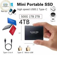 Kamembbn 4TB / 2TB / 1TBGB Đĩa cứng di động Loại C USB3.1 SSD di động Ổ cứng thể rắn VN