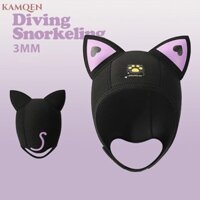 Kamqen Tai Mèo Lặn, Mũ Trùm Đầu Neoprene 3MM Wetsuit, Mũ Chống Nắng Hoạt Hình Chống Thấm Nước Bơi Lặn Biển Mũ