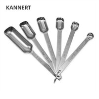 Kannert 6 Muỗng Nướng Bánh, Thìa Đo Bằng Thép Không Gỉ Di Động Có Cân, Bột Sữa Đầu Hình Chữ Nhật Dụng Cụ Nhà Bếp Muỗng Nướng