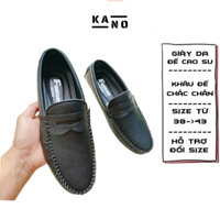 KANO - Giày mọi N7 2 phân loại mác da - mác kim loại, giày moccasin da sít đế âm chất liệu cao su