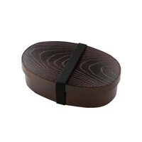 Kanou [Bentwood-style Rectangular Bento Box Mocha Brown 72760] Microwave and Dishwasher Safe Made in Japan with Band - Bentwood Bento Box Lunch Box