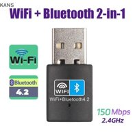 Kans Laptop PC Để Bàn 150Mbps WiFi Tương Thích Bộ Chuyển Đổi Không Dây USB 2.4G V4.2 Dongle Card Mạng RTL8723 vn