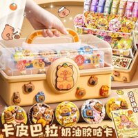 Kapibara Gooka Deluxe Bộ Đồ Chơi Trẻ Em Cô Gái Tự Làm Kem Keo Lấp Lánh Bàn Ngỗng Bàn Full Bộ Miếng Dán GK05