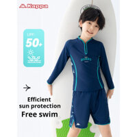 Kappa 2024 phong cách mới Bé trai xẻ áo tắm dài tay chống nắng đồ bơi Bộ quần trẻ em