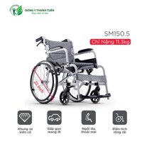 [KARMA MIỀN NAM] Xe lăn thế hệ mới Karma Soma 105 khung nhôm máy bay (trắng đen) - Gọn, nhẹ chỉ 11.7kg hỗ trợ người già