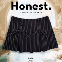 Karryly Skirt - Chân váy kaki cotton cạp trễ y2k kẻ sọc dáng xòe có lót trong - LOLY.CLUB
