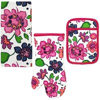 Kate Spade New York 3pc Kitchen Set - Oven Mitt, Pot Holder and Kitchen Towel (Festive Floral)