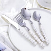 KATELV Chất lượng cao dao kéo thép không gỉ muỗng nĩa dao gốm xử lý dao kéo thiết lập