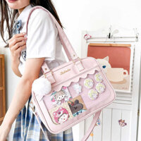 Kawaii   Lady Single Shoulder Bag PU Da Itabag Rõ Ràng JK Tote Preppy Ita Nghiêng Túi X