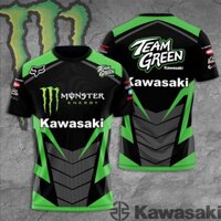 Kawasaki Áo Thun Thể Thao Tay Ngắn In Họa Tiết 3d Thời Trang Mùa Hè Cho Nam Và Nữ