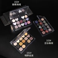 Kaxier Bảng Phấn Mắt 15 Màu Lì Và Ánh Ngọc Trai Kết Hợp Trang Điểm Đa Năng