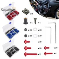 Kayaktion Xe Máy Fairing Bu Lông Bộ 177 Miếng M5 M6 Kính Chắn Gió Vít Chốt Fairing Bu Lông Đai Ốc Kẹp Bộ Cho Kawasak Cho Xe Honda Đẹp