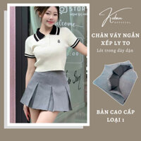 [KB06 -HÀNG LOẠI 1] Chân váy xếp ly dáng ngắn KOBAN váy nữ sếp li bản to màu đen xám dáng tennis cạp cao