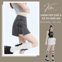 [KB28] Chân váy chữ A KOBAN thắt nơ lưng cao tôn dáng có quần bảo hộ, chân váy công sở chất đẹp Hàn Quốc