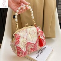 KBOSS túi xách nữ đi chơi tết túi gấm thêu hoa túi xách đỏ túi xách nữ xinh