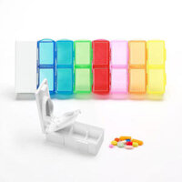 KC-JS0802 Portable 7 Days Pill Box Travel Medicine Organizer With Pill Splitter Cutter