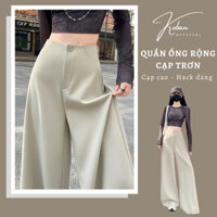 [KC16] Quần tây ống rộng suông cạp trơn KOBAN, quần vải rộng cho nữ, chất vải cao cấp, phong cách, thời trang hè