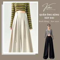 [KC18] Quần Suông Nữ Dáng Dài Ống Rộng KOBAN Phối Dây Buộc Cá Tính Phong Cách Hàn Quốc Thời Trang