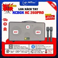 KCBox KC260Pro - Loa Xách Tay Karaoke Cao Cấp, Tặng Kèm Micro Không Dây Cao Cấp Và Chân Micro Mini.