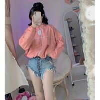 [KD0010001] ÁO KHOÁC DÙ MÀU TRẮNG + CAM HỒNG