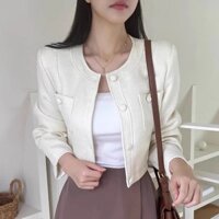 kd87|áo khoác ngắn cổ tròn dáng croptop trẻ trung basic dễ mặc gd_order