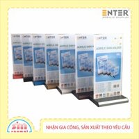 Kệ 2 mặt mica Enter E32 LR 10x21cm đế nhôm 13 A4 - Đen