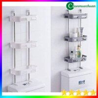 Kệ 3 Tầng Để Trên Toilet - Kệ Để Bồn Cầu Không Cần Khoan Tường