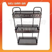 Kệ 3 Tầng Đựng Đồ Đa Năng Kiểu Nhật, Giá Để Đồ Inox Đen Sơn Tĩnh Điện