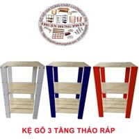 KỆ 3 TẦNG GỖ CAO CẤP-Điều Chỉnh Các Tầng Theo ý Thích KT:42cm X rộng 30cm X cao 58cm