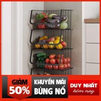 Kệ 4 tầng có bánh xe- Kệ đa năng đựng rau củ quả có thể tháo rời ( LOẠI TO )