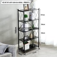 Kệ 5 Tầng Có Bánh Xe Gấp Gọn (Sơn Tỉnh Điện Đen) Khách Tự Tới Lấy Ko Hỗ Trợ Giao