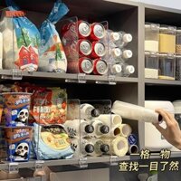 Kệ Acrylic Chia Tầng Trong Suốt Không Khoan Tủ Bếp Đựng Đồ Ăn & Thực Phẩm FreeShip