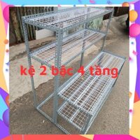 kệ bậc thang 2 bậc 4 tầng ( V3 ),kệ trồng cây cảnh,bonsai,xương rồng,sen đá (kệ nhiều kích thước),kệ sắt v lỗ