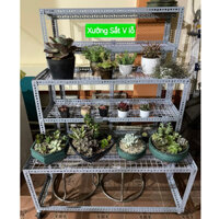 kệ bậc thang 3 bậc 5 tầng( sắt V4 ).khung kệ trồng cây bonsai,cây cảnh mini