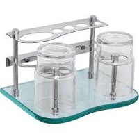 Kệ bàn chải inox 304 và có chỗ úp ly tiện lợi, kệ kính dày, bền đẹp, KK - 04 ( có kèm theo ly)