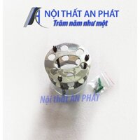 Kệ bàn chải tròn kính bàn chải đựng kem đánh răng và có 6 lỗ cắm bàn chải