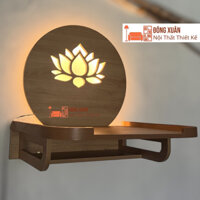 Kệ bàn thờ treo hoa sen có đèn tự lắp ráp hiện đại kháng ẩm, chống nước